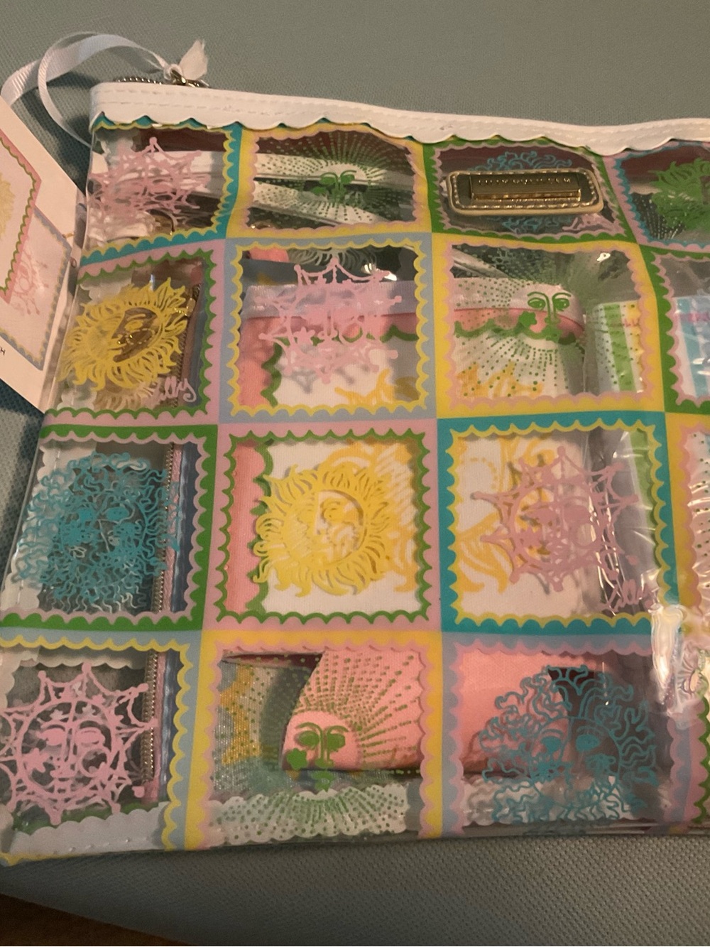 Lilly Pulitzer Pastel Accessory Pouch Summer Set New Clips